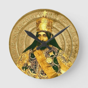 Lion of Judah Jah Army Haile Selassie Rasta Roots Round Clock