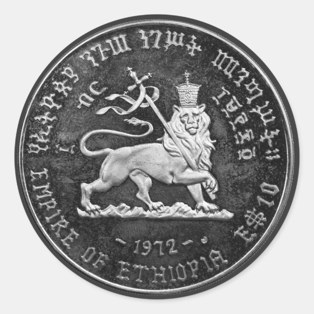 Lion of Judah Jah Army INI Haile Selassie Rasta Classic Round Sticker (Front)