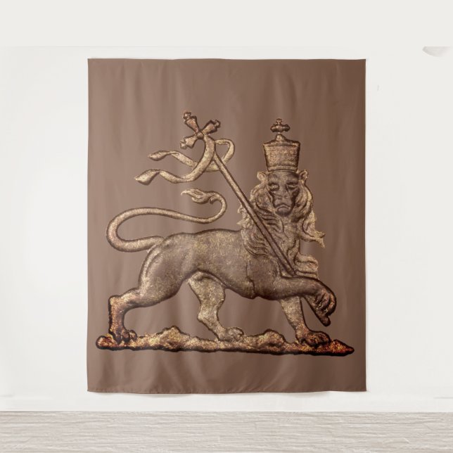 Lion of Judah Jah Army INI Haile Selassie Rasta Tapestry (Front)