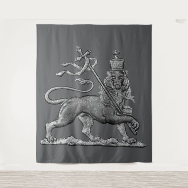 Lion of Judah Jah Army INI Haile Selassie Rasta Tapestry (Front)