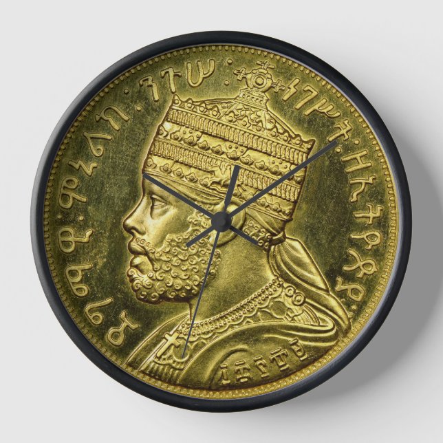 Lion of Judah Jah Army Menelik II Rasta Roots Clock (Front)