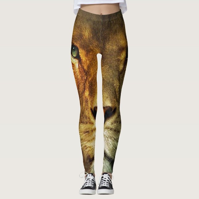 Lion of Judah - Jah Rasta - Power Yoga Leggings (Front)