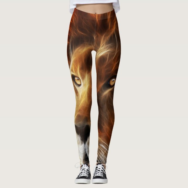 Lion of Judah - Jah Rasta - Power Yoga Leggings (Front)