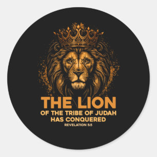 Lion Of Judah Jesus Bible Verse Christian Revelati Classic Round Sticker