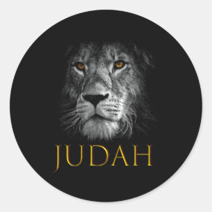 Lion Of Judah Jesus Christian Faith Over Fear Prem Classic Round Sticker