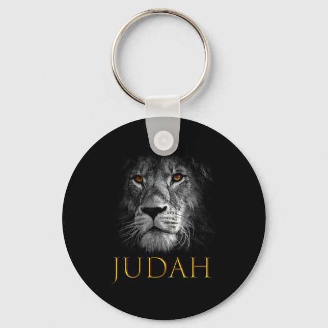 Lion Of Judah Jesus Christian Faith Over Fear Prem Key Ring (Front)