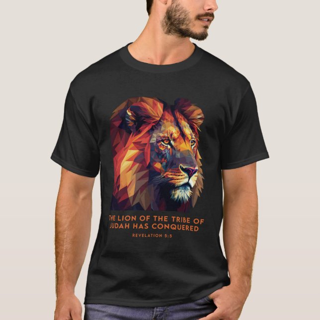 Lion of Judah Jesus Revelation Bible Verse Christi T-Shirt (Front)