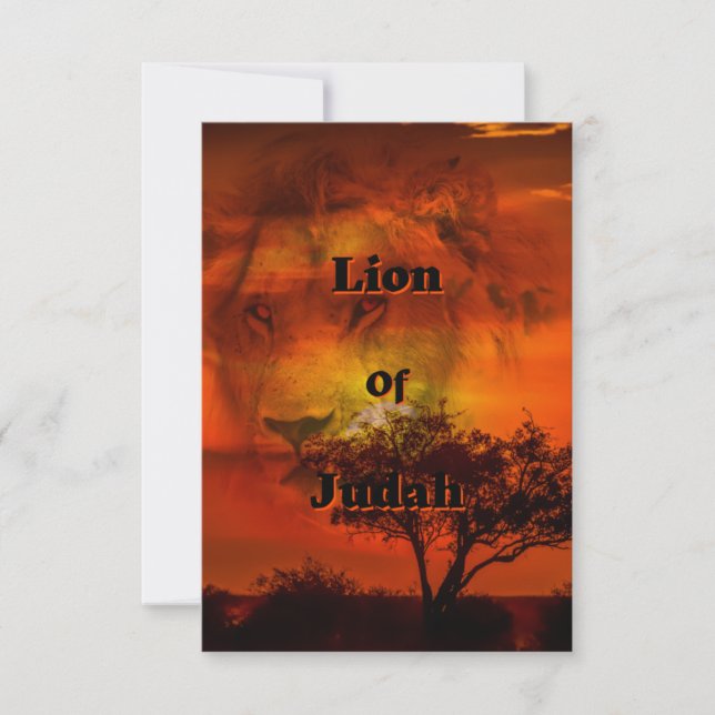 Lion Of Judah KJV Flat Greeting Card (Front)