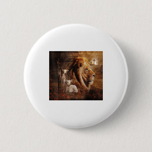 Lion Of Judah Lamb God Cross Jesus Light God 6 Cm Round Badge