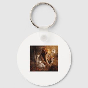 Lion Of Judah Lamb God Cross Jesus Light God Key Ring