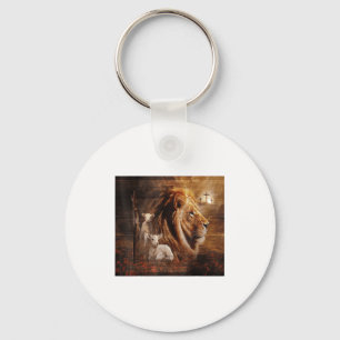 Lion Of Judah Lamb God Cross Jesus Light God  Key Ring
