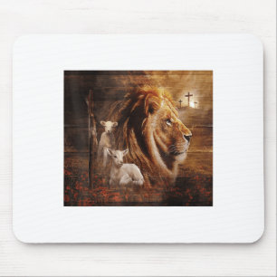 Lion Of Judah Lamb God Cross Jesus Light God Mouse Mat