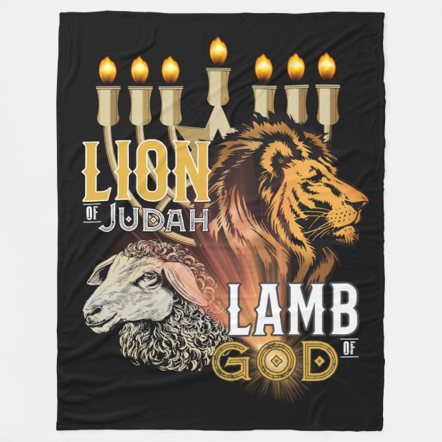 Lion Of Judah Lamb Of God Fleece Blanket (Front)