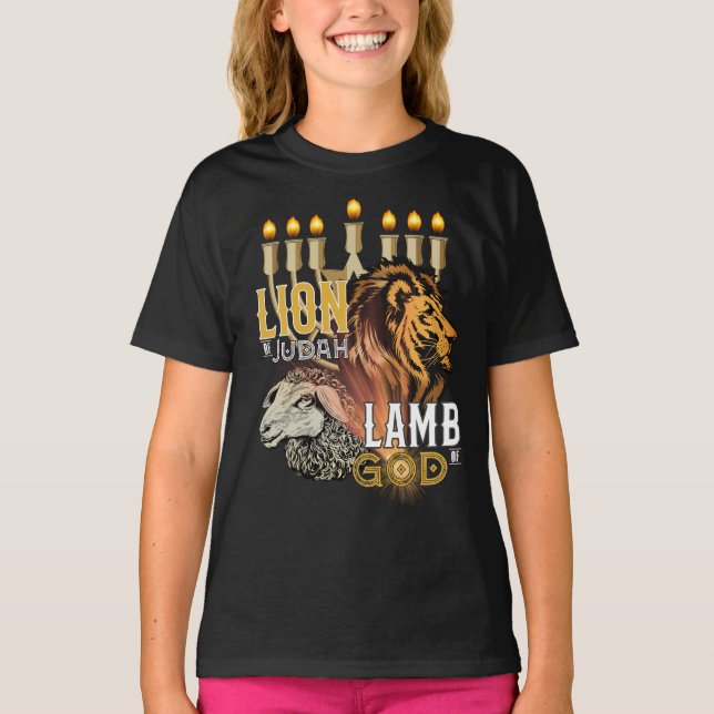 Lion Of Judah Lamb Of God Girl's T-Shirt (Front)