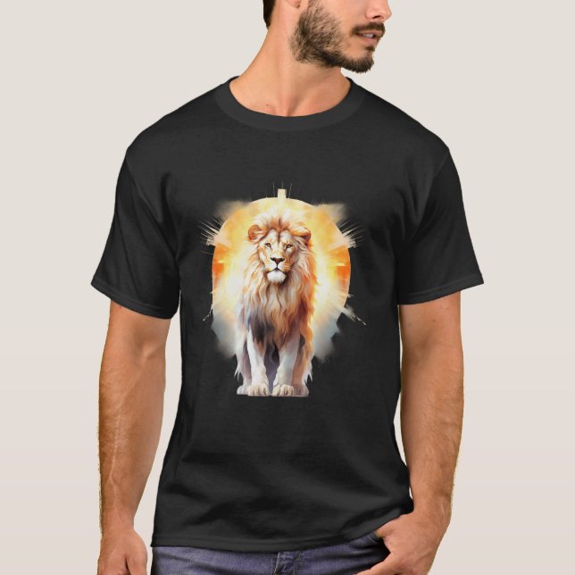 Lion Of Judah Lion Cross Christian Faith Jesus Heb T-Shirt (Front)