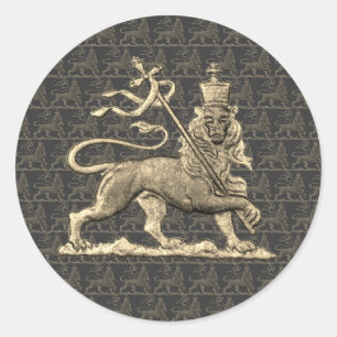 Lion of Judah Necklaces Jah Army Rasta Classic Round Sticker