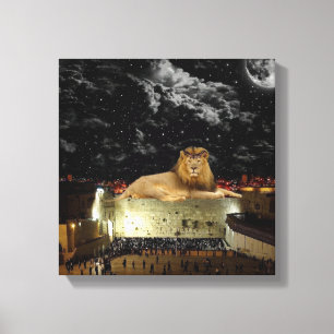 Lion Of Judah On The Western Wall Canvas Print