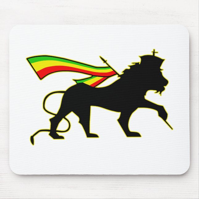 Lion Of Judah - Rasta Mouse Mat (Front)