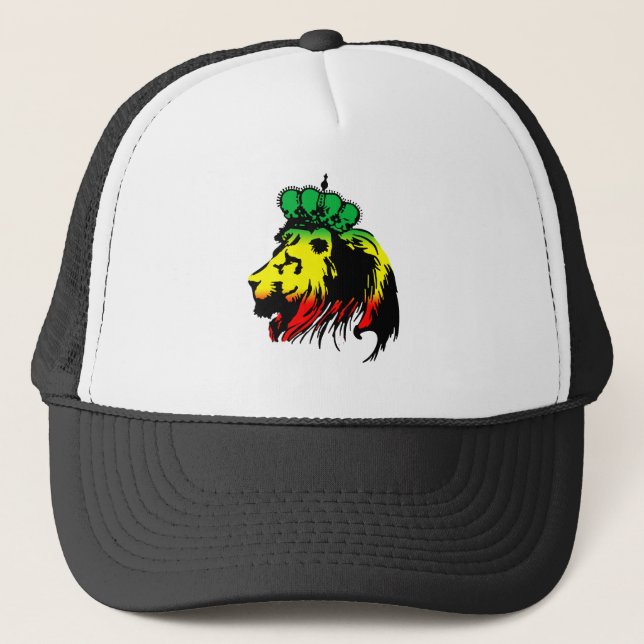 Lion Of Judah Rasta Trucker Hat (Front)