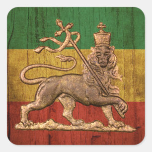 Lion of Judah - Rastafara - Reggae Rasta Roots Square Sticker
