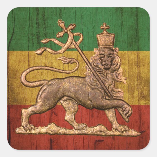 Lion of Judah - Rastafara - Reggae Rasta Roots Square Sticker (Front)