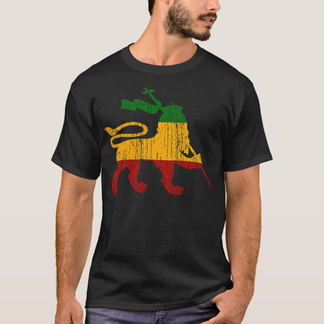 Lion Of Judah  Rastafari Rasta Reggae Jamaica Gift T-Shirt (Front)