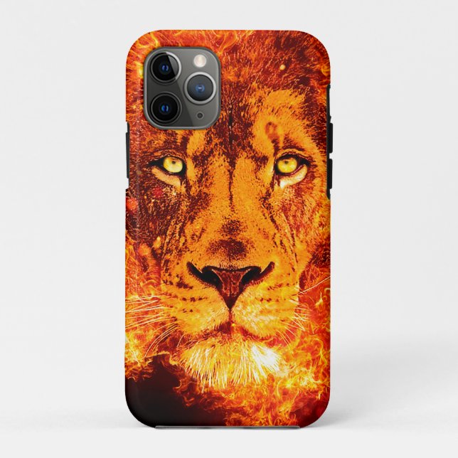 Lion of Judah Red Orange Black Flames Case-Mate iPhone Case (Back)