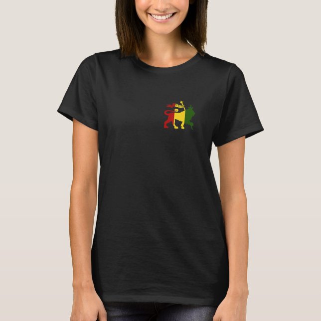 Lion Of Judah Reggae Rastafari Ethiopian Hebrew Is T-Shirt (Front)
