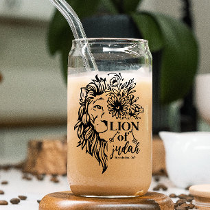 Lion of Judah Revelation 5:5 Christian Can Glass