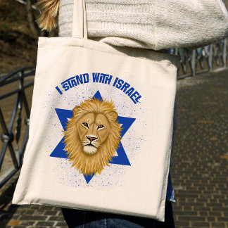 Lion of Judah Star of David . I Stand with Israel Tote Bag