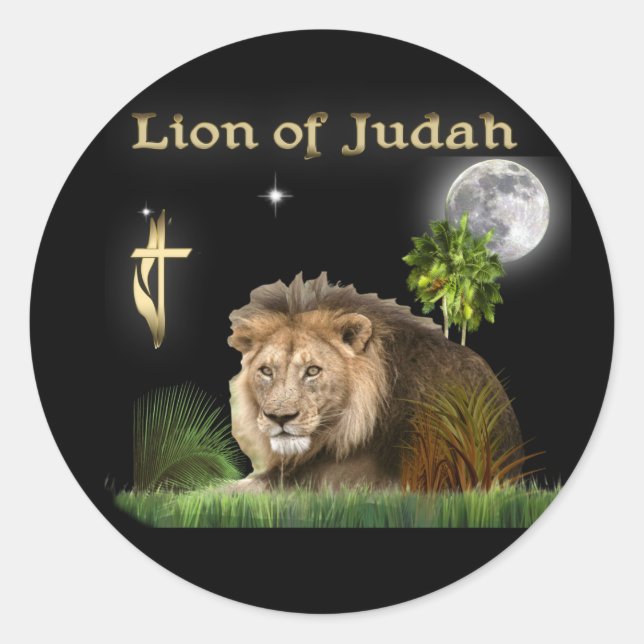 Lion of Judah t-shirts and more Classic Round Sticker (Front)