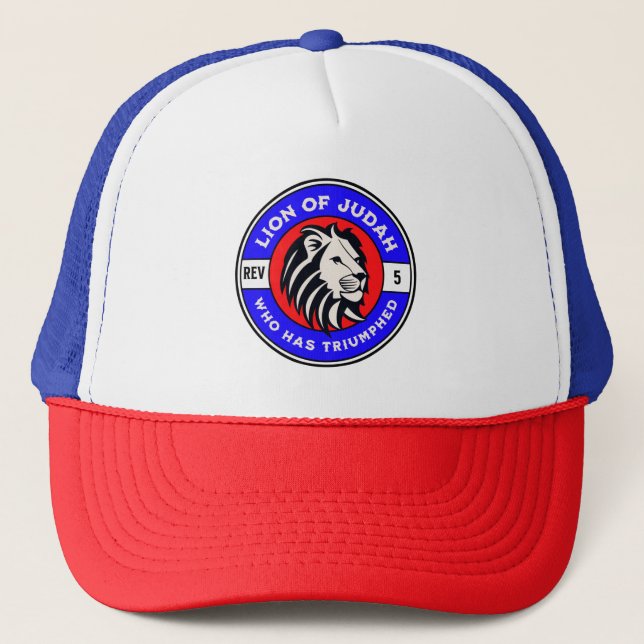 Lion of Judah Who Has Triumphed Christian Jesus Trucker Hat (Front)