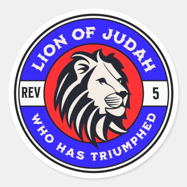 Lion of Judah Who Has Triumphed Jesus Bible Classic Round Sticker (Front)