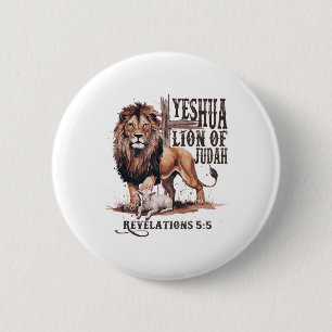 Lion Of Judah Yeshua Jesus Bible Religious Christi 6 Cm Round Badge