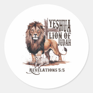 Lion Of Judah Yeshua Jesus Bible Religious Christi Classic Round Sticker