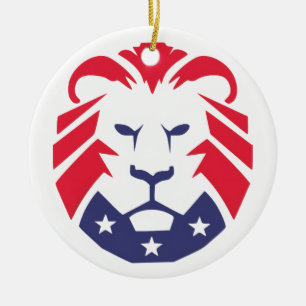 Lion of Patriots Ceramic Tree Decoration