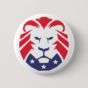 Lion of Patriots Flag 6 Cm Round Badge