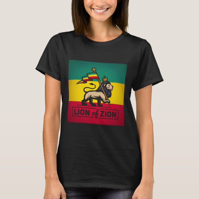 Lion of Zion - Haile Selassie - Judah Girls Shirt (Front)