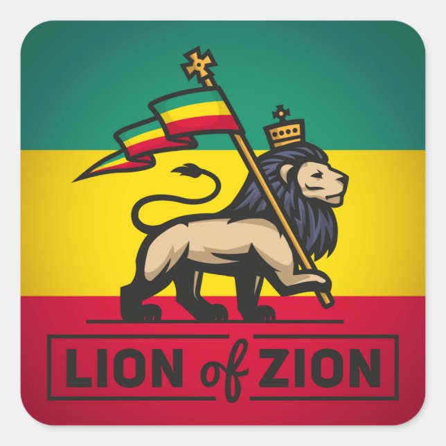 Lion of Zion - Haile Selassie - Rastafari Sticker (Front)