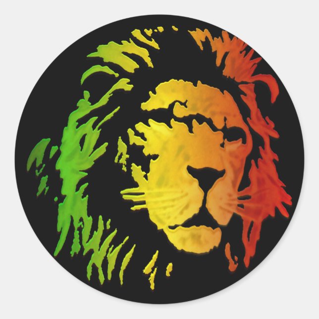 Lion of Zion Judah Reggae Lion Classic Round Sticker (Front)