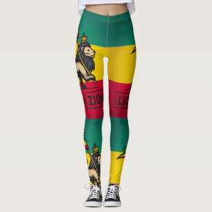 Lion of Zion - Rastafari - Power Yoga Leggings
