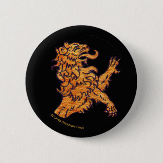Lion on Black 6 Cm Round Badge