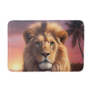 Lion on the beach bath mat