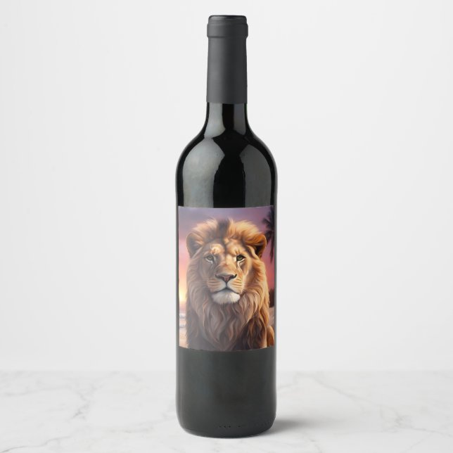 Lion on the beach wine label (Front)