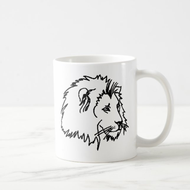 Lion Outline Coffee Mug (Right)