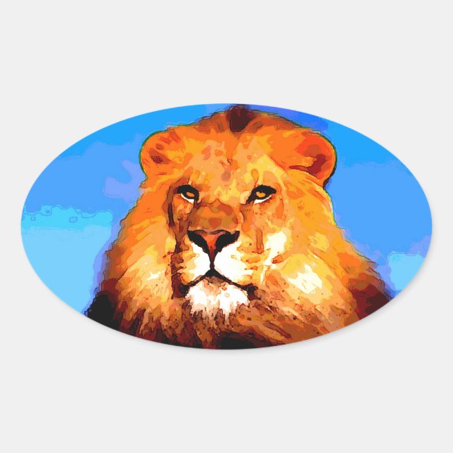 Lion Oval Sticker (Front)
