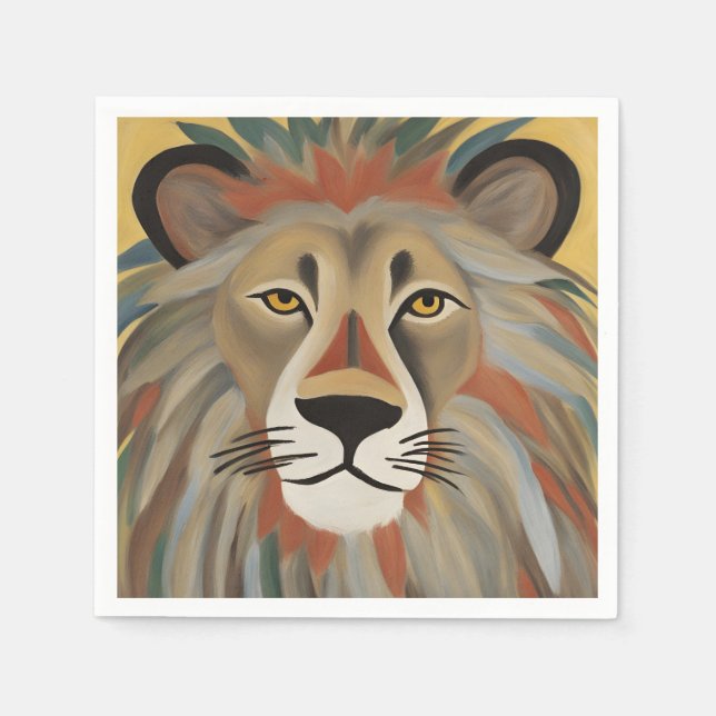 Lion Painting Napkin (Front)