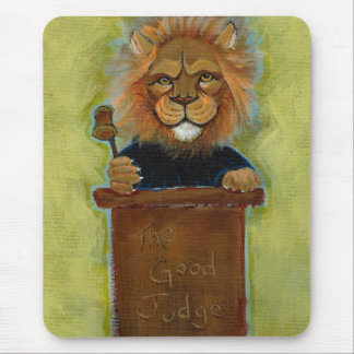 Lion painting original art judge legal law lawyers mouse mat
