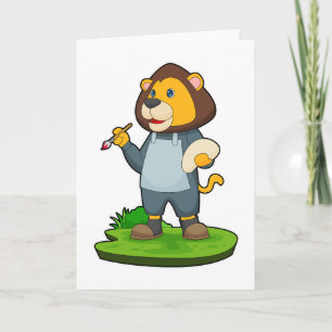 Lion Painting Paint brush Card
