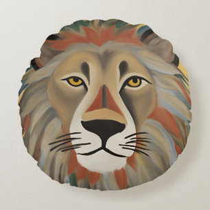 Lion Painting Round Cushion